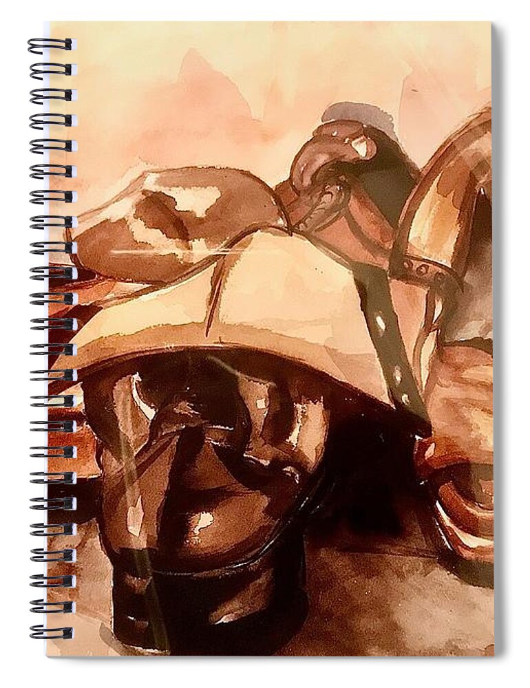  Spiral Notebook featuring the painting Workin Shoes by Angie ONeal