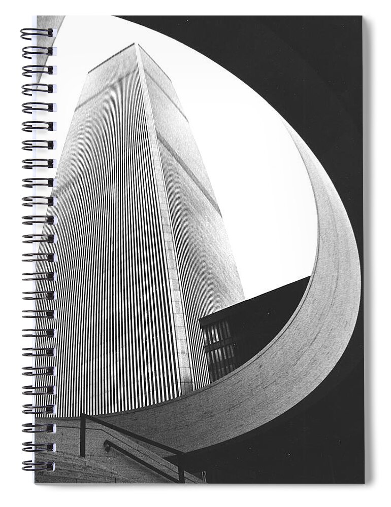 B&w Gallery Spiral Notebook featuring the photograph World Trade Center Two NYC by Steven Huszar