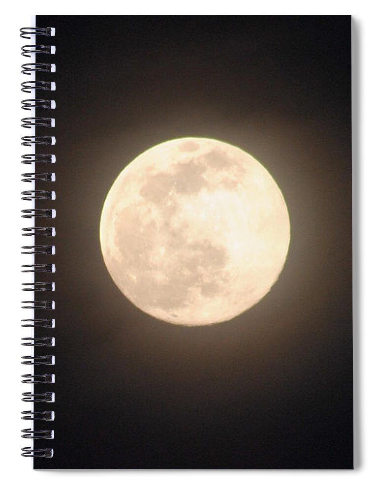 Moon Spiral Notebook featuring the photograph Worm Moon by Vallee Johnson