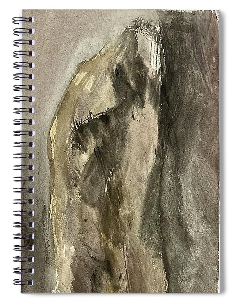 Pigment Spiral Notebook featuring the painting Wrapped Figure by David Euler