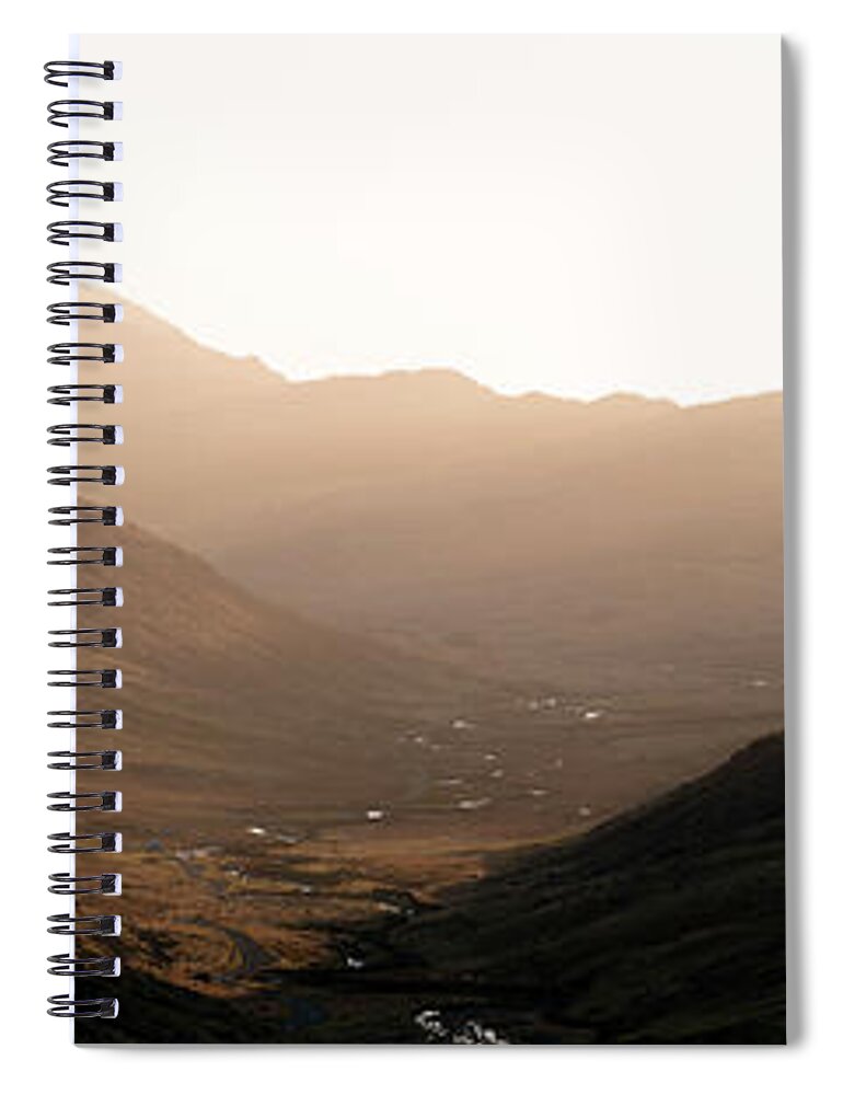 Panorama Spiral Notebook featuring the photograph Wrynose Pass Duddon Valley Lake District by Sonny Ryse