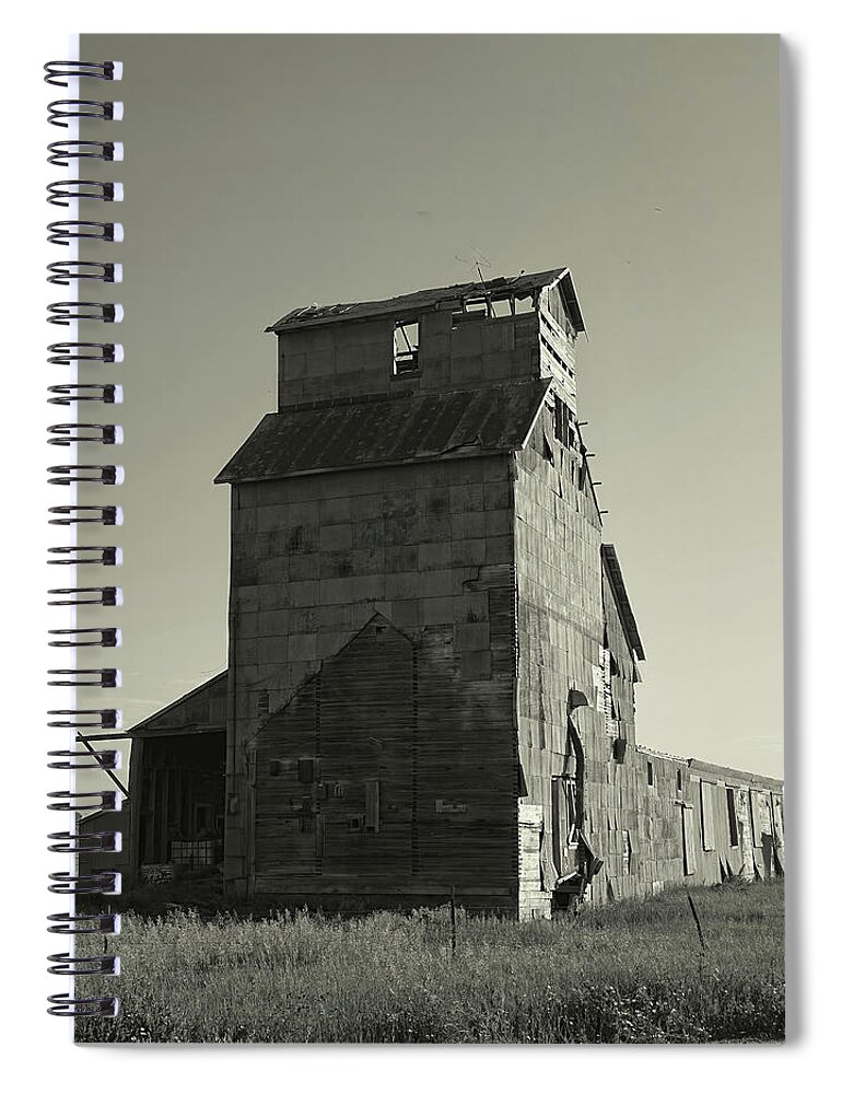 Grain Elevator Spiral Notebook featuring the photograph Newell Grain Elevator by Cathy Anderson