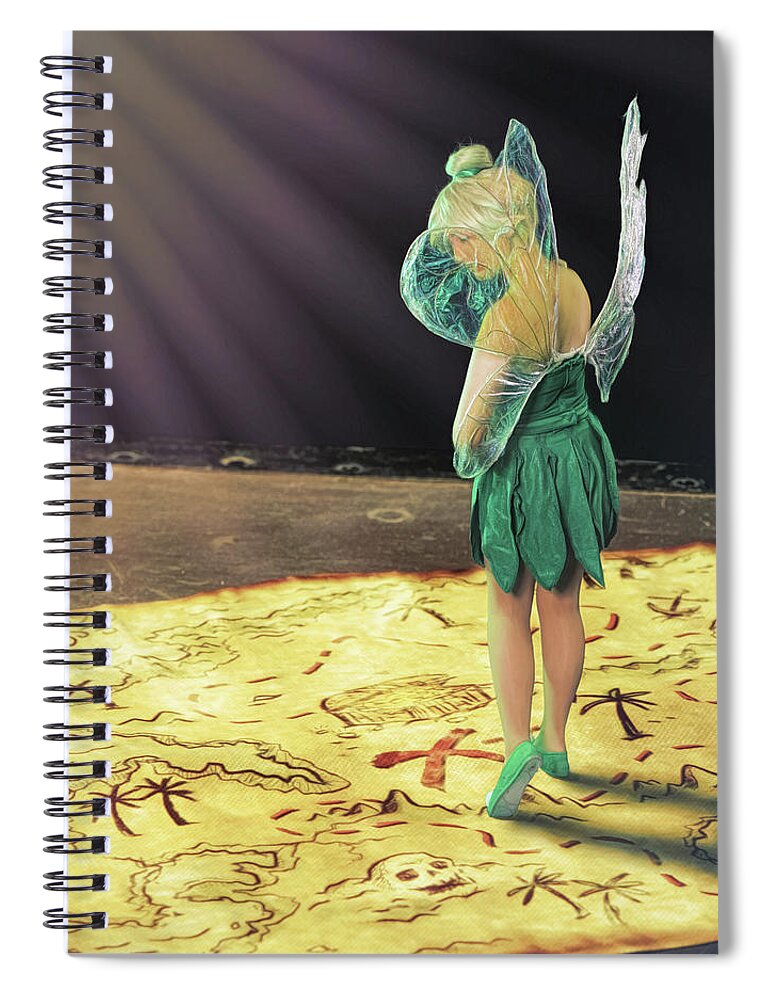 Fairy Spiral Notebook featuring the digital art X Marks the Spot by Brad Barton