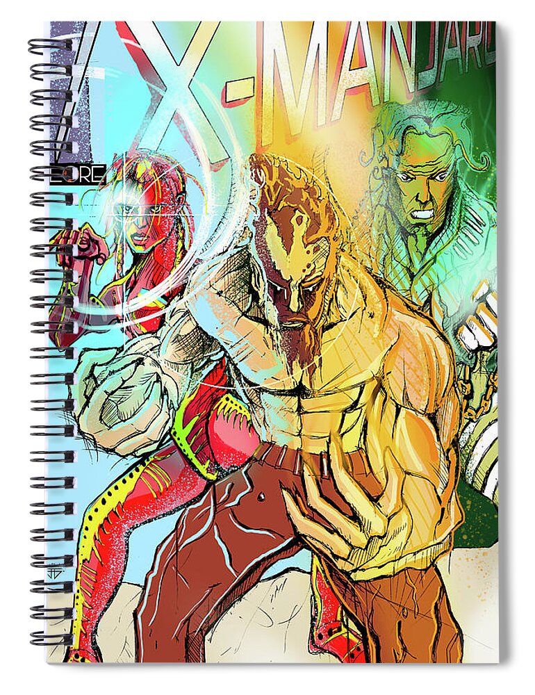 Xmanjaro Book Cover Spiral Notebook featuring the painting Xmanjaro Book Cover by John Gholson