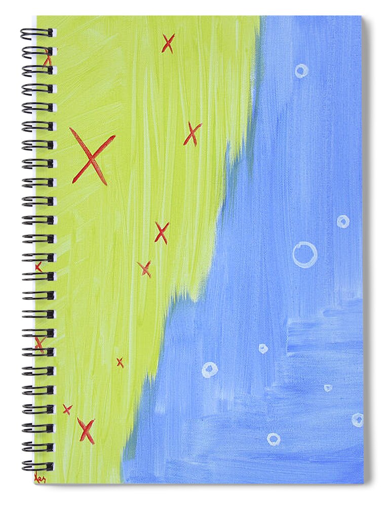 Abstract Spiral Notebook featuring the painting X's and O's by Doug Miller