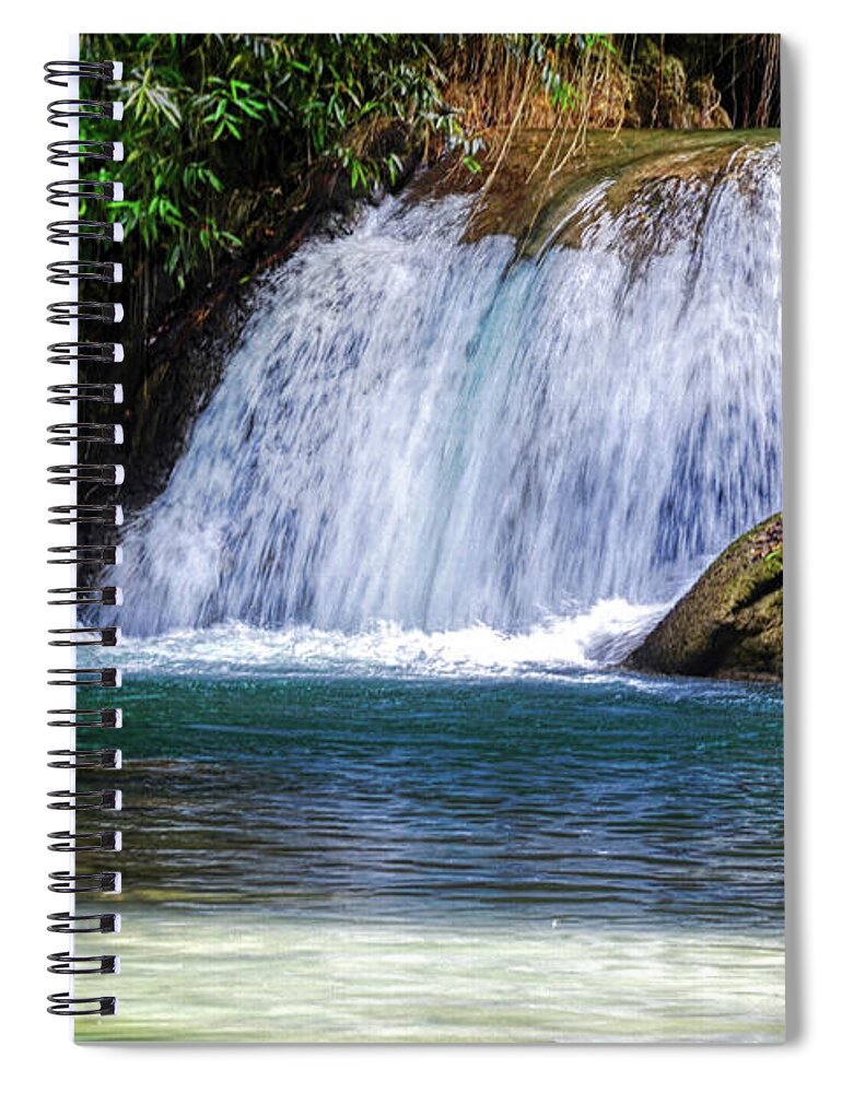 Waterfalls Spiral Notebook featuring the photograph Y S Falls South Coast, St Elizabeth Parish  Jamaica by Elaine Manley