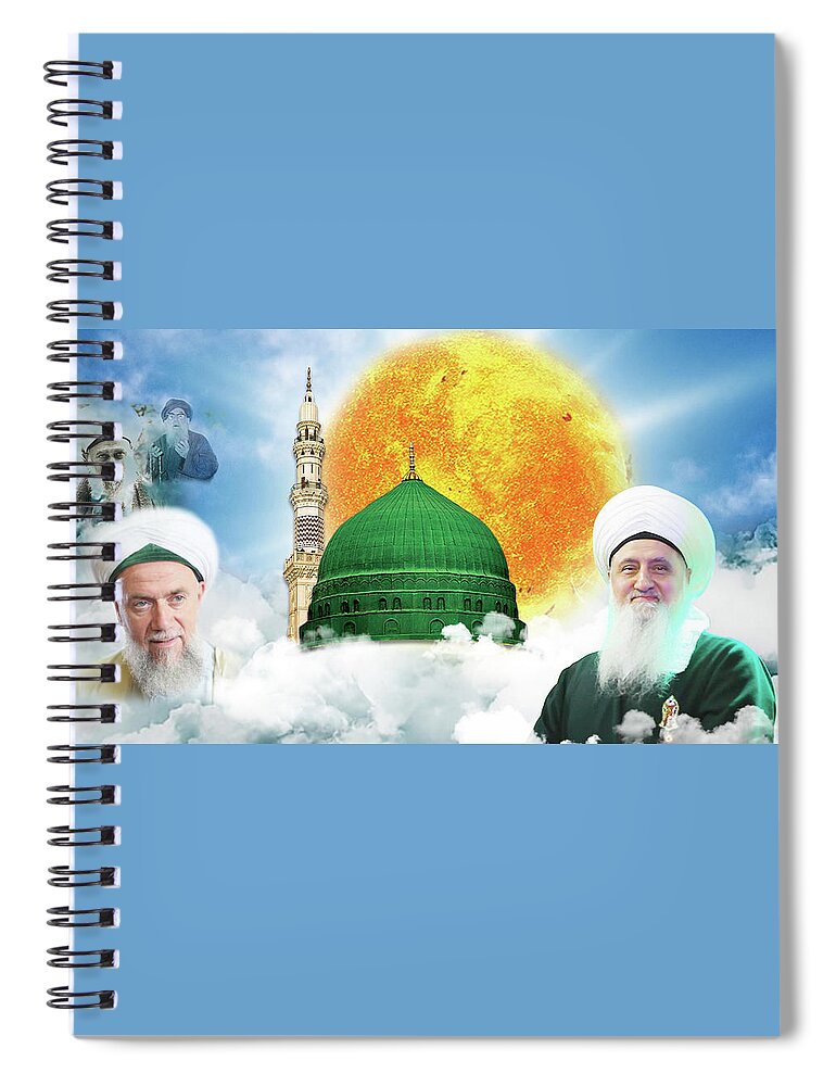 Sufi Spiral Notebook featuring the digital art YA RASULALLAH - LOVE the BELOVED by Sufi Meditation Center