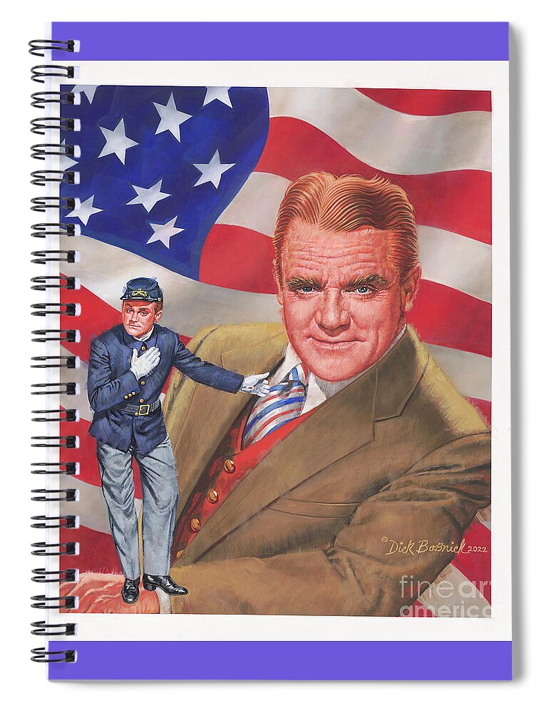 Portrait Spiral Notebook featuring the painting Yankee Doodle Dandy - James Cagney by Dick Bobnick