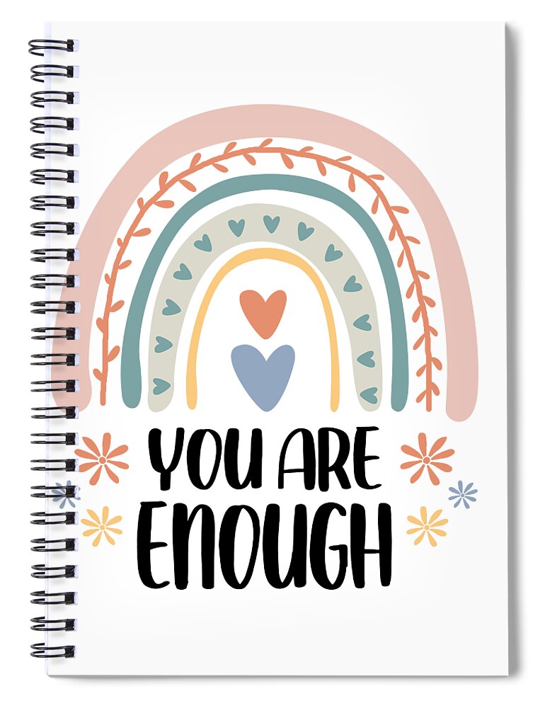 Mental Health Spiral Notebook featuring the digital art Yarani - You Are Enough Mental Health Matters by Sambel Pedes