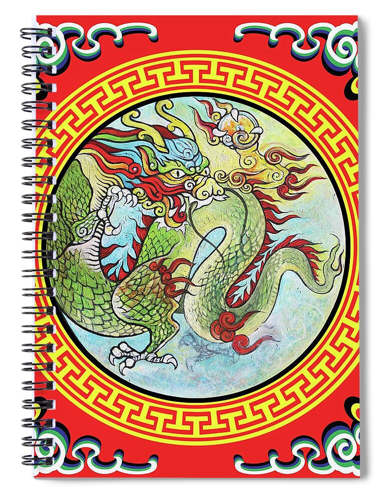 Year Of The Dragon Spiral Notebook featuring the painting Year of the Dragon by Tom Dashnyam Otgontugs