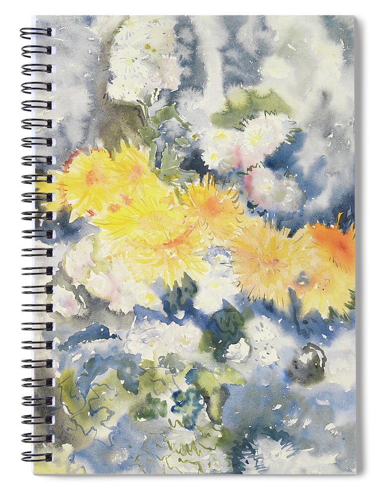 American Spiral Notebook featuring the drawing Yellow and Blue, 1915 by Charles Demuth