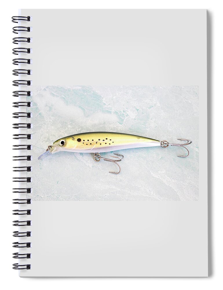 Fish Spiral Notebook featuring the photograph Yellow Bunker Fishing Lure by Blair Damson