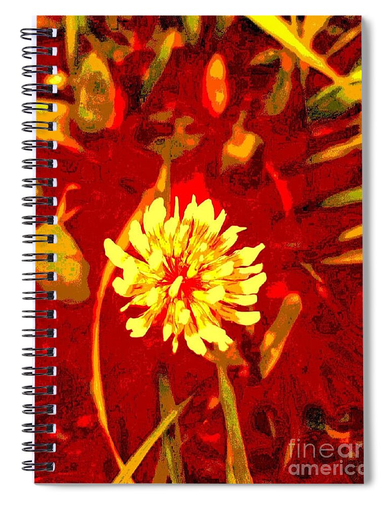 Clover Spiral Notebook featuring the digital art Yellow Clover by Tracey Lee Cassin