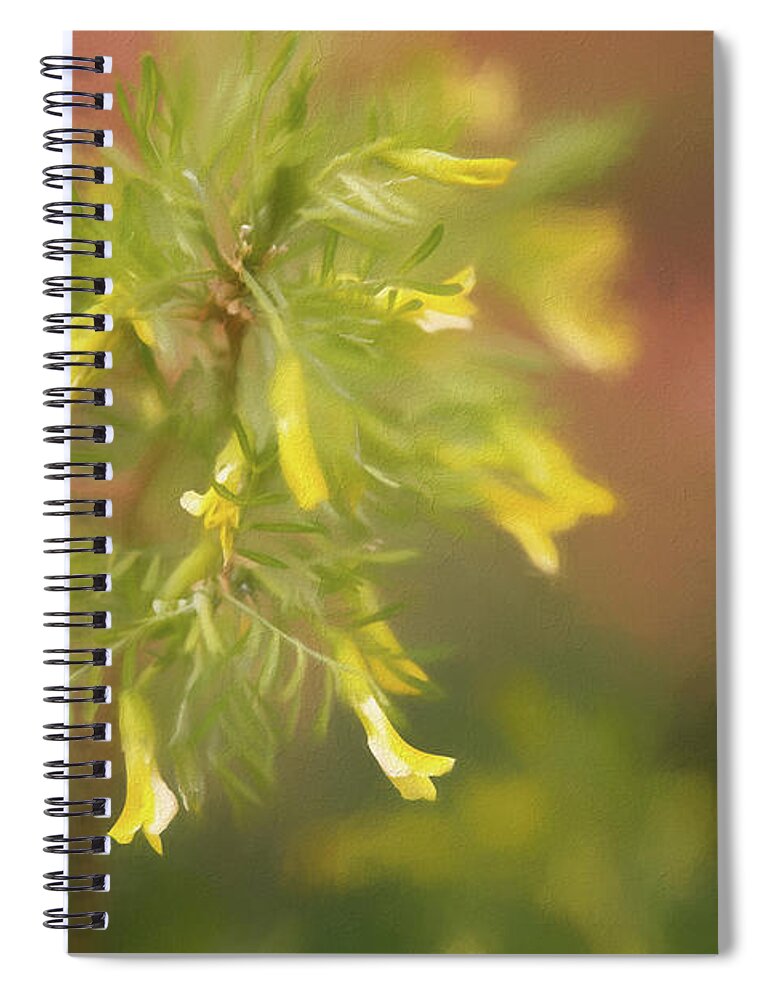 Bush Spiral Notebook featuring the photograph Yellow Drips by Elin Skov Vaeth