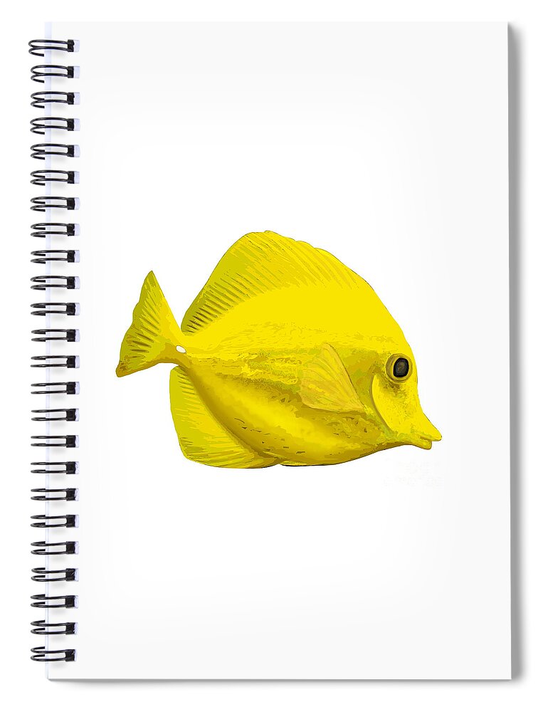 Yellow fish clip art. Digital painted illustration Spiral Notebook by Nana  Baghaturia - Pixels