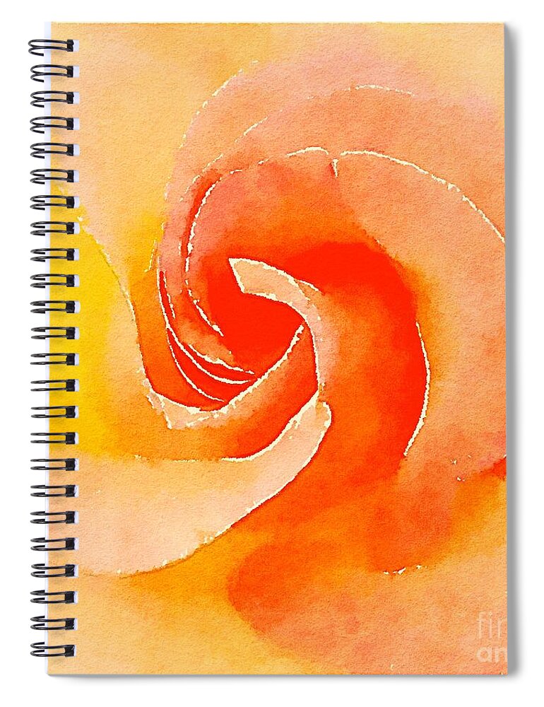 Rose Spiral Notebook featuring the digital art Painted Rose by Wendy Golden