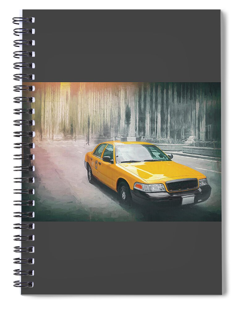 Chicago Spiral Notebook featuring the photograph Yellow Taxi Cab Downtown Chicago by Carol Japp