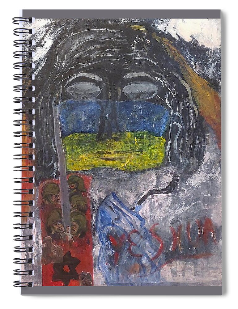 Yeshua Spiral Notebook featuring the mixed media Yeshua by Suzanne Berthier