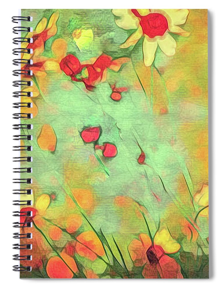 Flower Impressions Spiral Notebook featuring the digital art Yesterdays Bloom by Kevin Lane