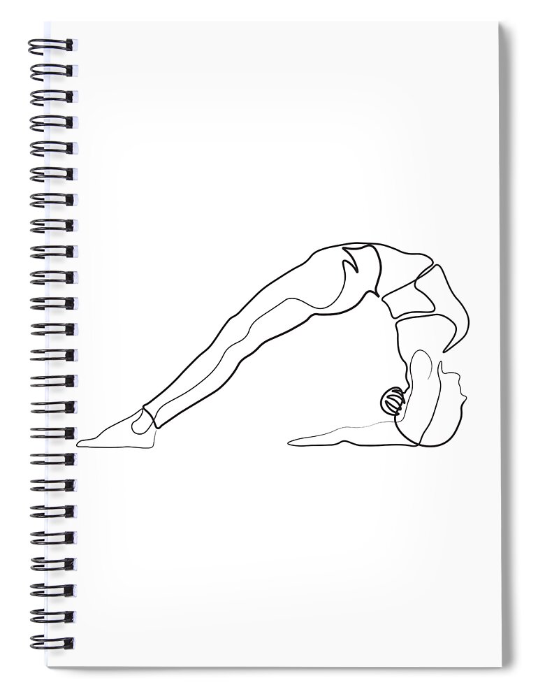 Single Line Yoga Pose Sketch Minimalist Line Art Spiral Notebook by Amusing  DesignCo - Pixels