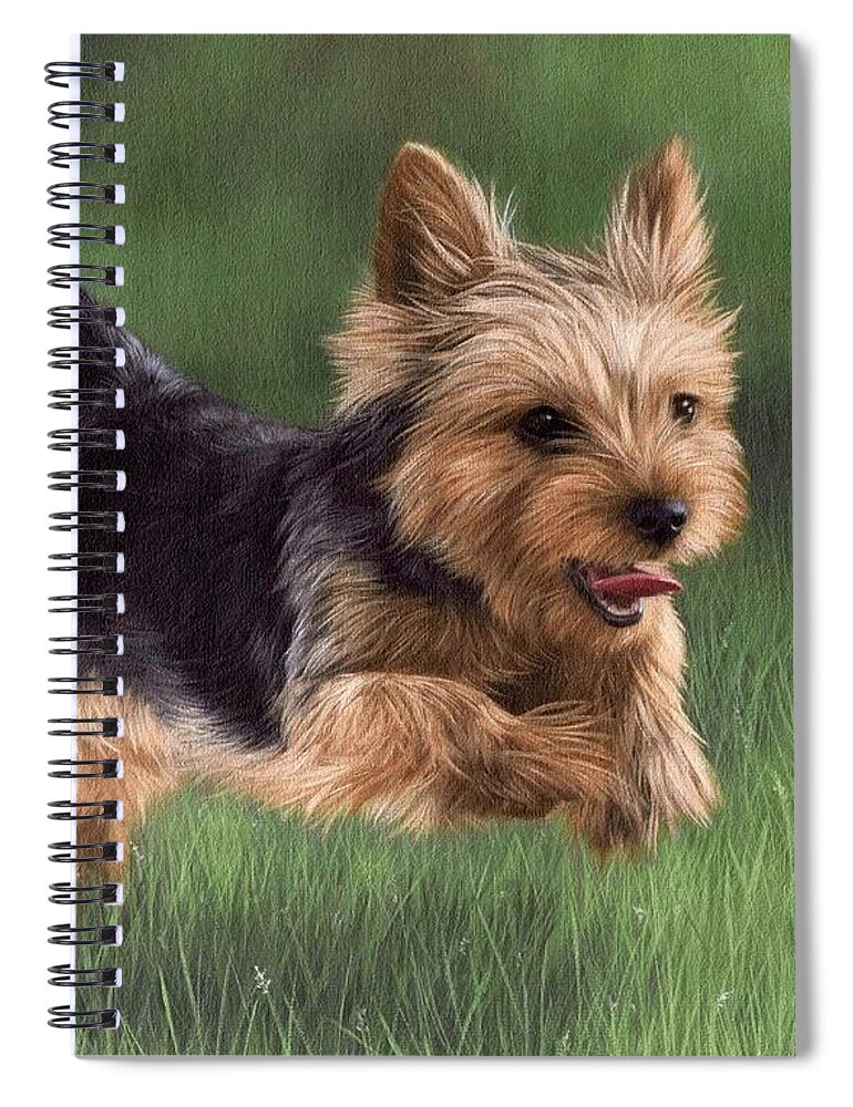 Dog Spiral Notebook featuring the painting Yorkshire Terrier Painting by Rachel Stribbling