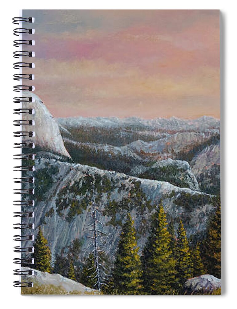 Landscape Spiral Notebook featuring the painting Yosemite Morning at Glacier Point by Douglas Castleman