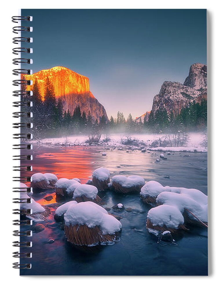 Sunset Spiral Notebook featuring the photograph Yosemite Sunset by Henry w Liu