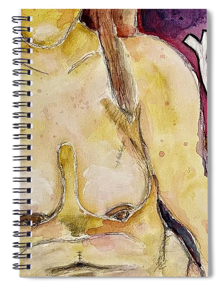 Body Spiral Notebook featuring the painting You Are More Than Your Body by Theresa Marie Johnson