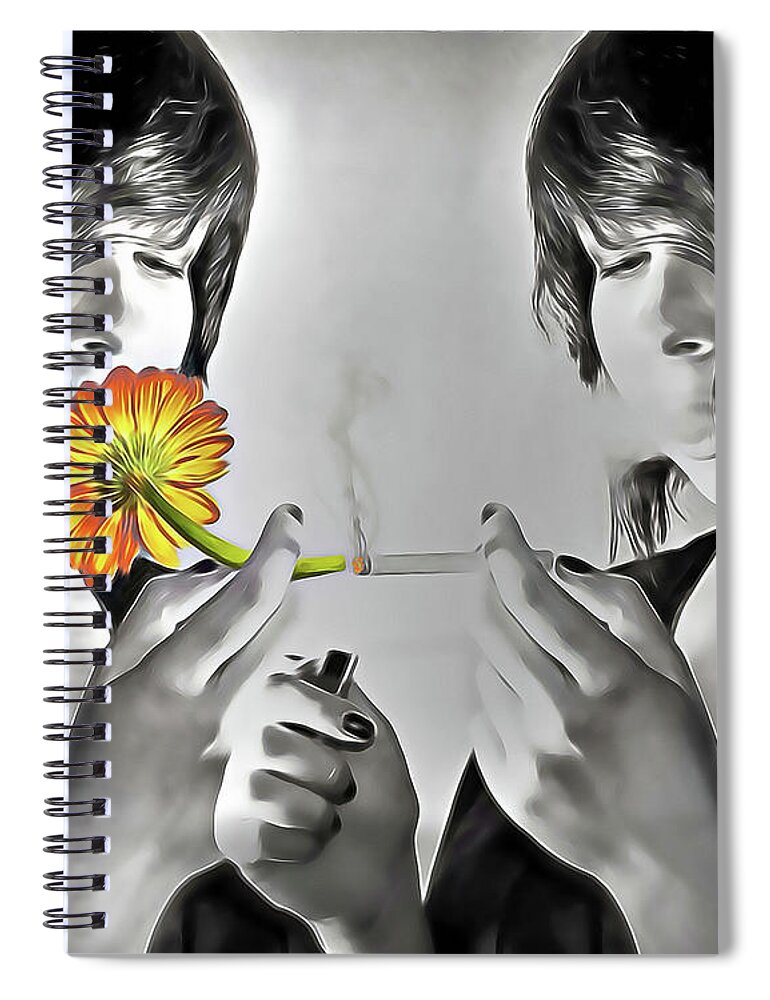 Daisy Spiral Notebook featuring the photograph You Choose by Pennie McCracken