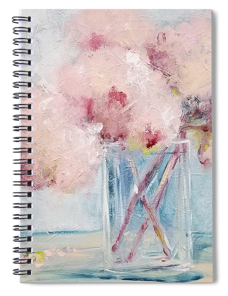 Hydrangea Spiral Notebook featuring the painting You Make Me Blush by Terri Einer