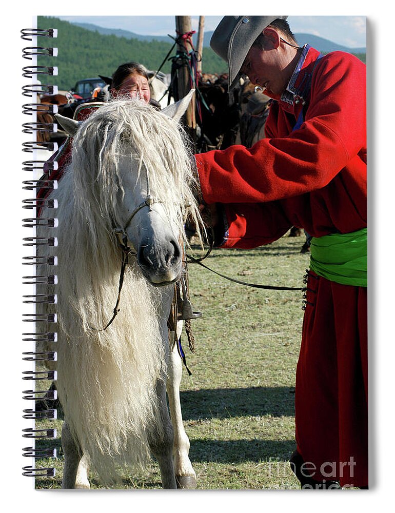 Young Horseman Spiral Notebook featuring the photograph Young Horseman by Elbegzaya Lkhagvasuren