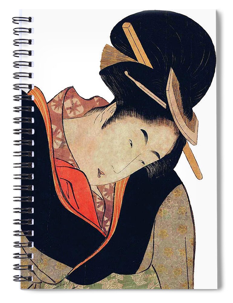 Japan Spiral Notebook featuring the digital art Young Japanese Woman Portrait by Long Shot
