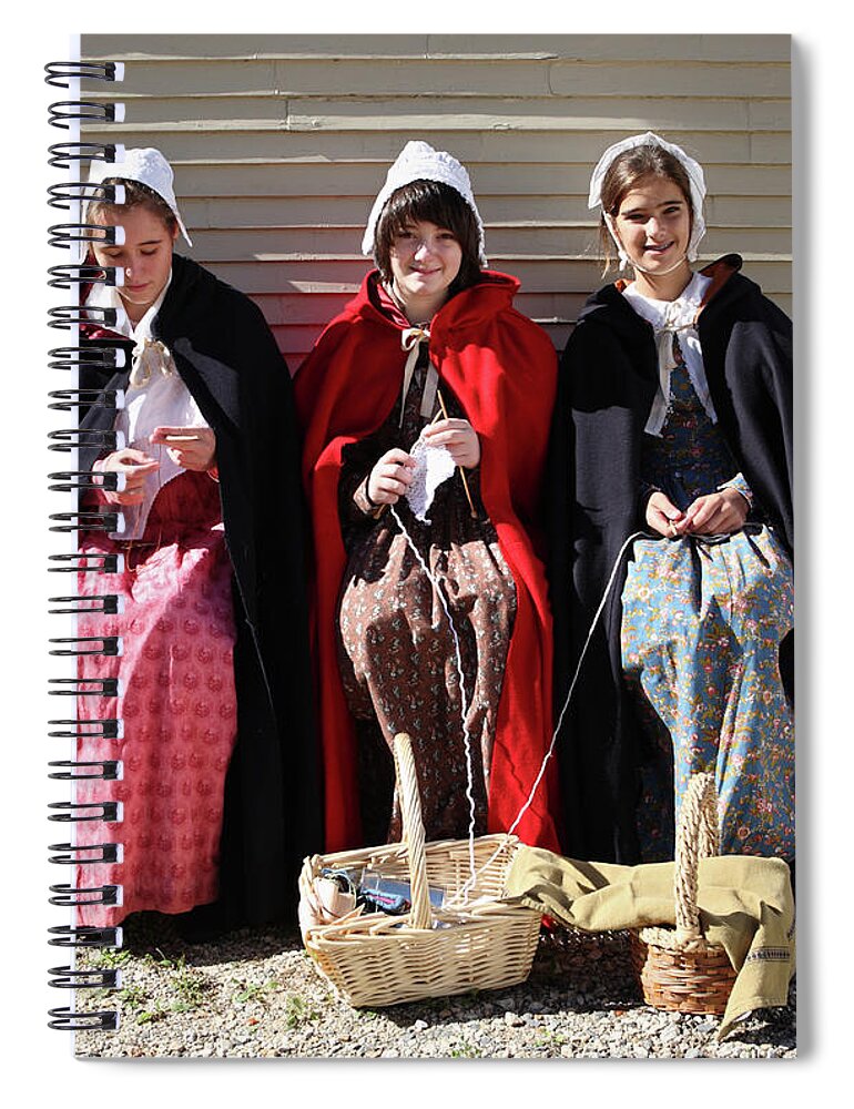 Young Spiral Notebook featuring the photograph Young women Strawbery Banke Museum by Bryan Attewell