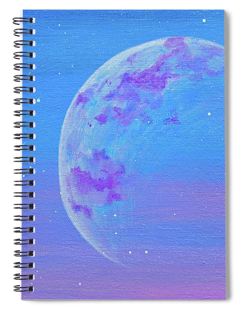 Moon Spiral Notebook featuring the painting Your World Moon Fragment by Ashley Wright