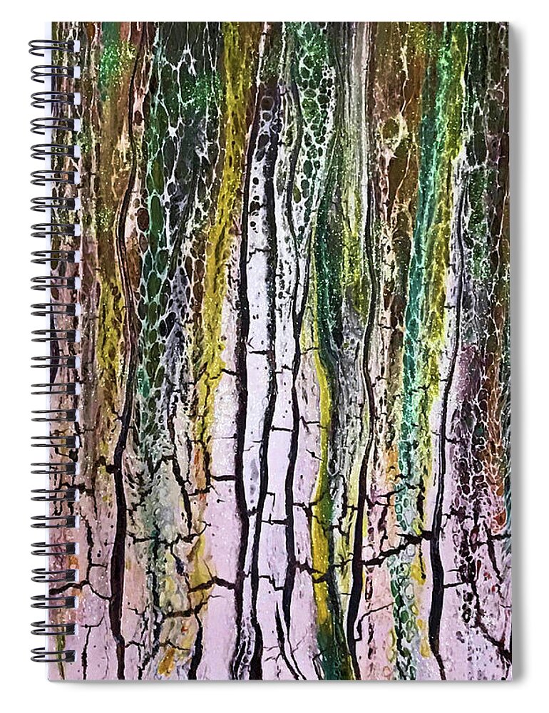 Fluid Spiral Notebook featuring the painting Zauberwald by Art by Gabriele