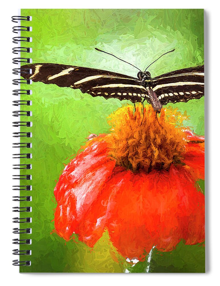 Butterfly Spiral Notebook featuring the photograph Zebra Longwing by Ginger Stein