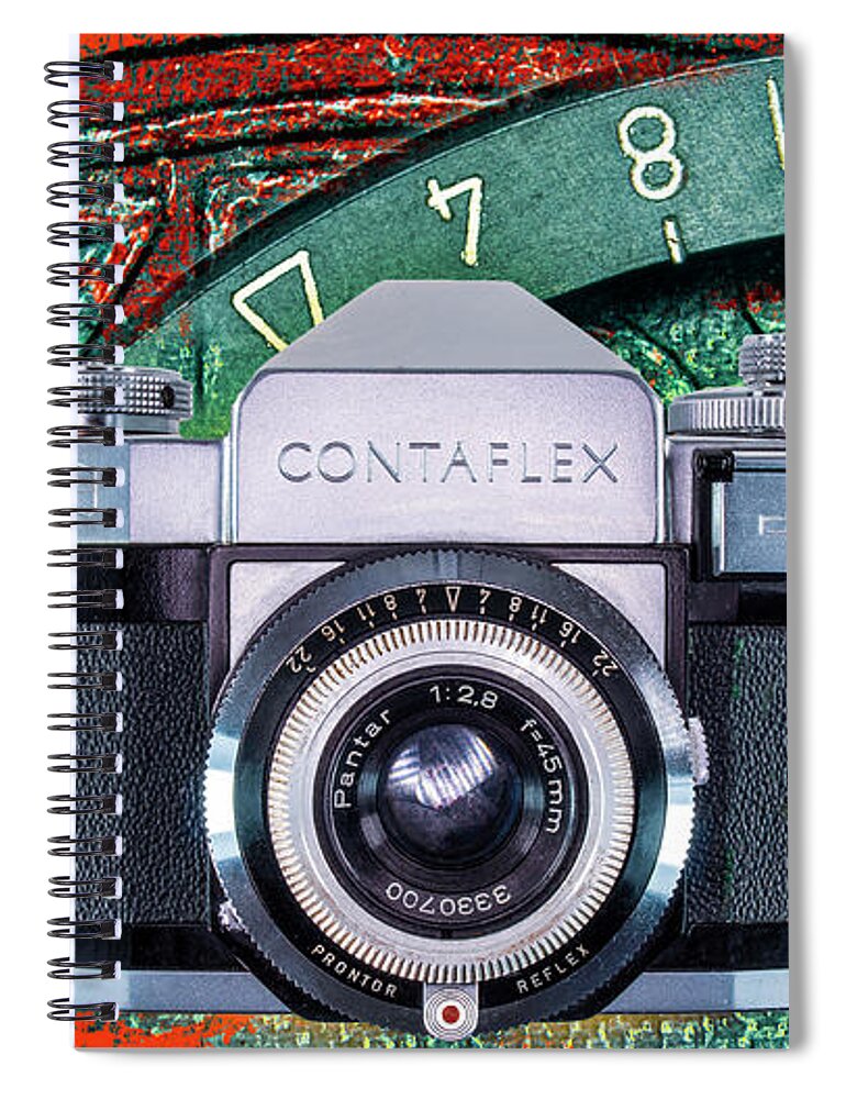 Kodak Spiral Notebook featuring the digital art Zeiss-ikon Contaflex Alpha, by Anthony Ellis