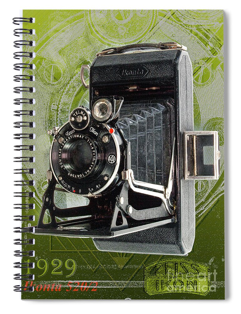 Kodak Spiral Notebook featuring the digital art Zeiss Ikon Ikonta 520 2 by Anthony Ellis