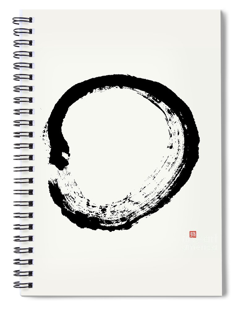 Zen Circle Spiral Notebook featuring the painting Zen Enso, Unimpeded Creation by Nadja Van Ghelue