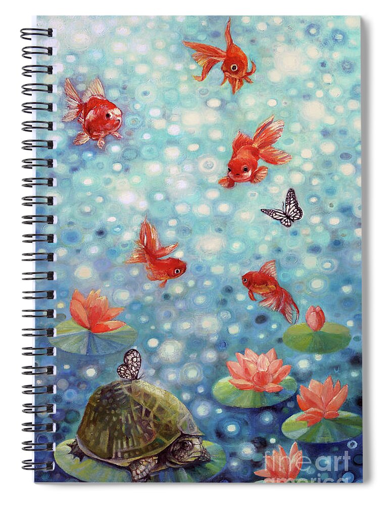 Goldfish Spiral Notebook featuring the painting Zen Friend by Manami Lingerfelt