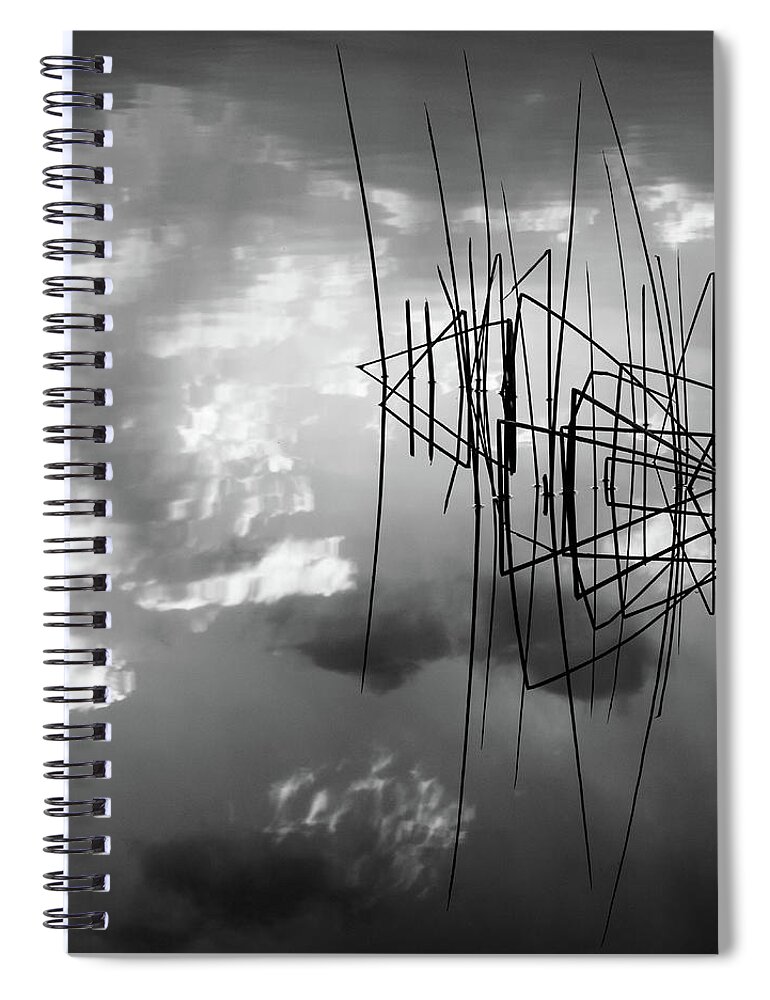 Black And White Spiral Notebook featuring the photograph Zen grasses by Stephen Holst
