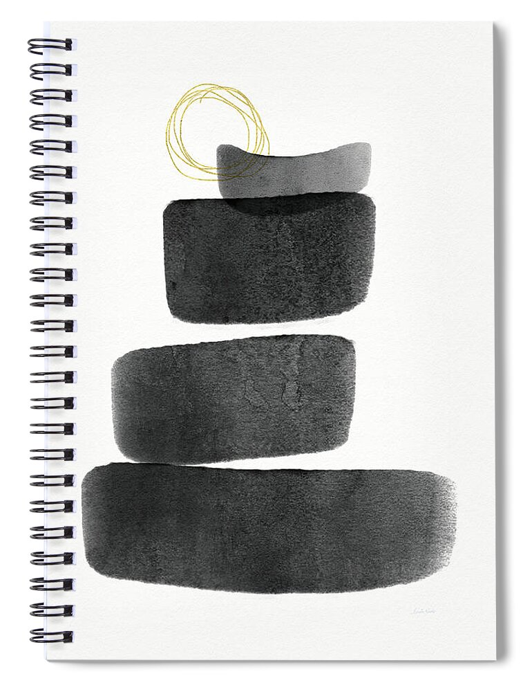 Modern Spiral Notebook featuring the mixed media Zen Modern Art 7-Art by Linda Woods by Linda Woods