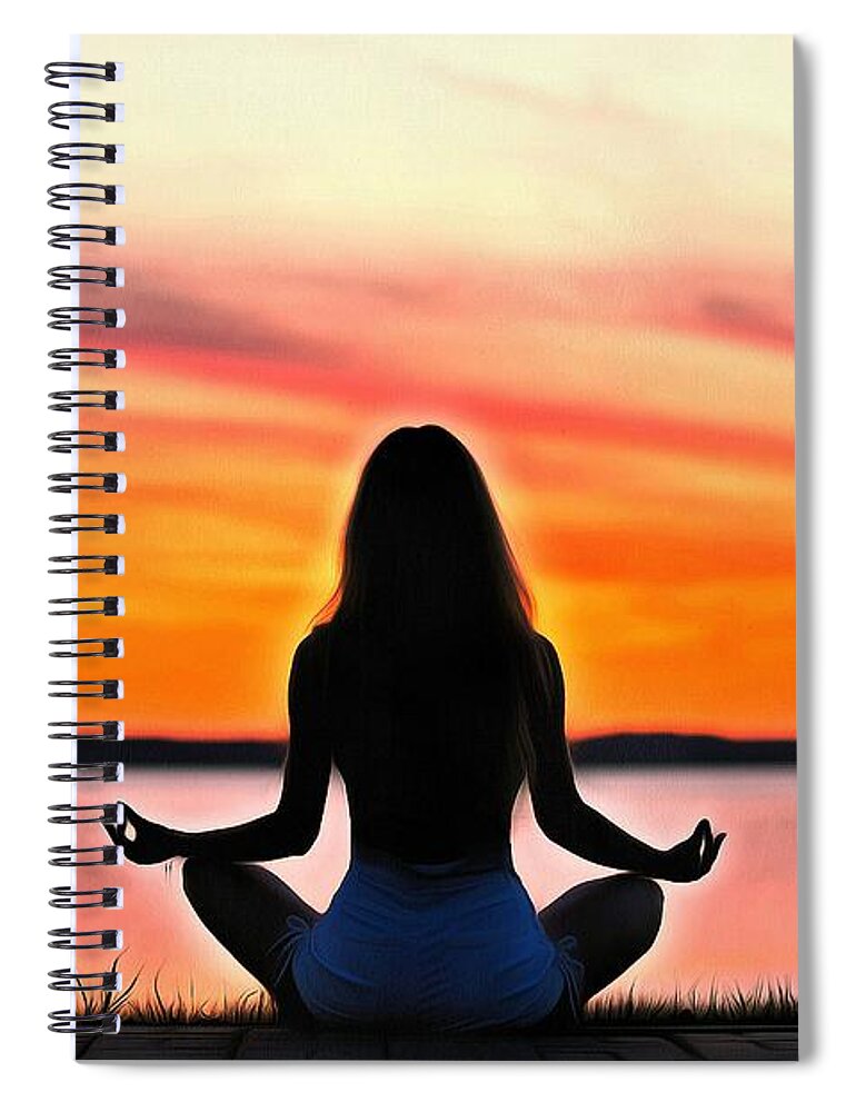 Zen Moment Spiral Notebook featuring the painting Zen Moment by Harry Warrick