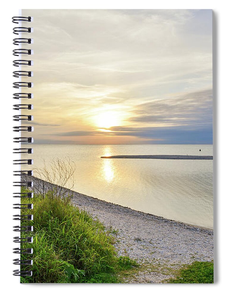 Howard Spiral Notebook featuring the photograph Zen Sunset by Christopher Rice
