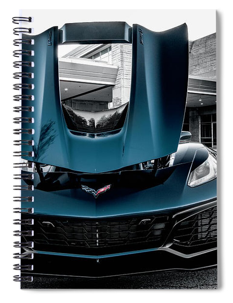 Zr1 Spiral Notebook featuring the photograph ZR1 C7 Corvette Art by Lourry Legarde