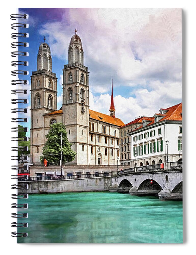 Zurich Spiral Notebook featuring the photograph Zurich Old Town by Carol Japp