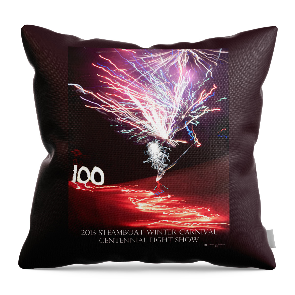  Throw Pillow featuring the digital art 100th Annual Winter Carnival by Daniel Hebard