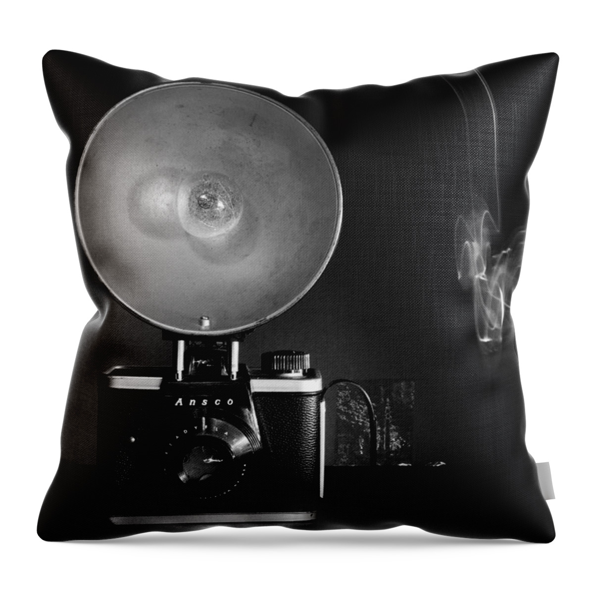 Flash Light Art Throw Pillow featuring the digital art Ansco Camera by Susan Stone