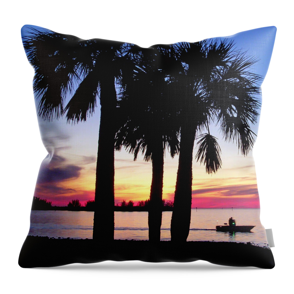 Sunset Throw Pillow featuring the photograph Beach Sunset by Aimee L Maher ALM GALLERY