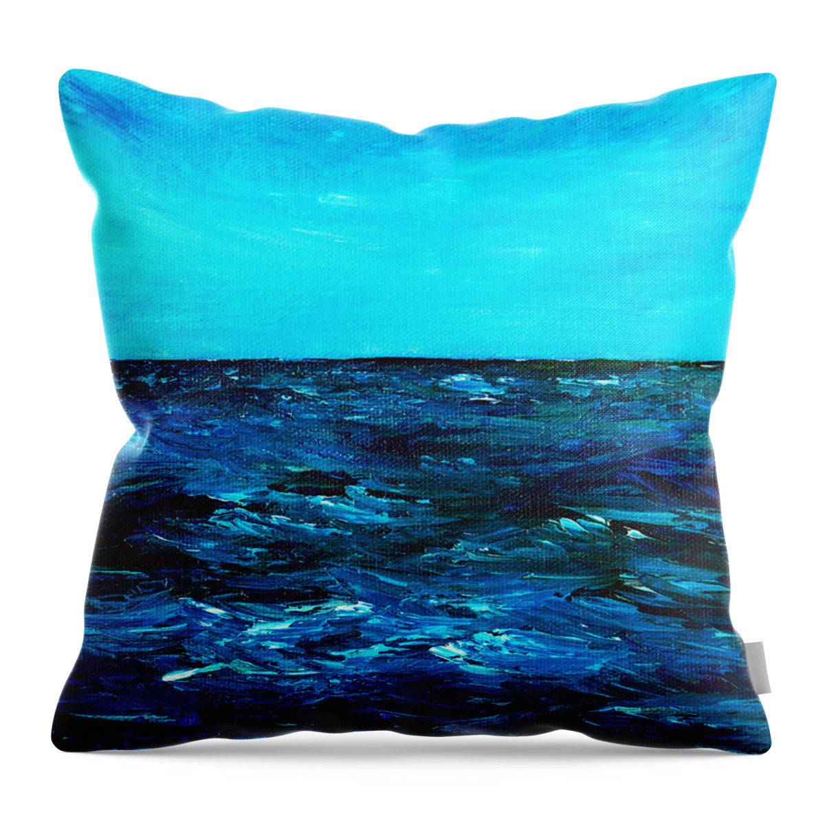 Gift Throw Pillow featuring the painting Body of Water by Anastasiya Malakhova